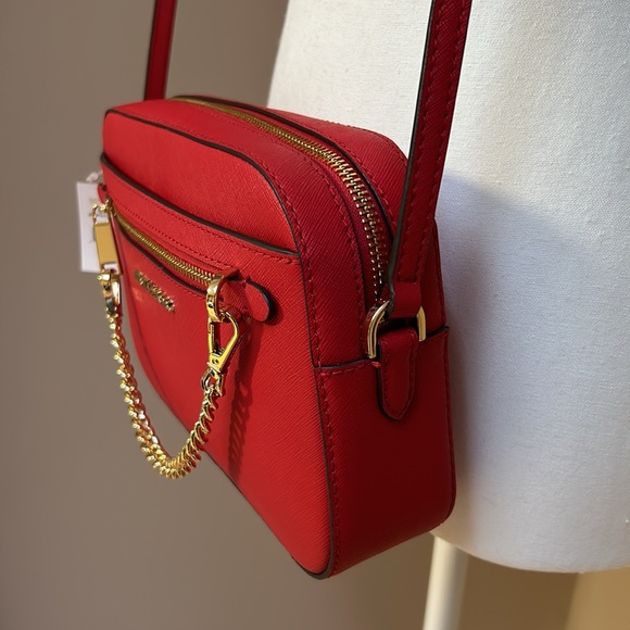 NWT Michale Kors Jet Set Large Saffiano Leather Crossbody Bag - Picture 7 of 9